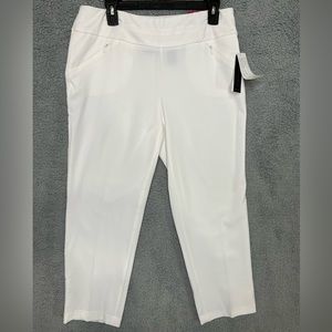 Investments Women’s Park Ave Fit Pull-On Straight Leg Pants Sz 8P White Pockets